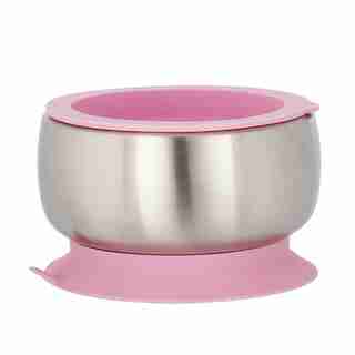 Avanchy bébé en acier inoxydable aspiration bol Rose