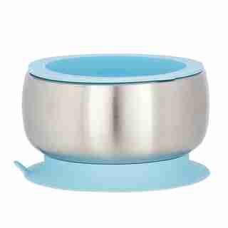 Avanchy bébé en acier inoxydable aspiration bol Bleu