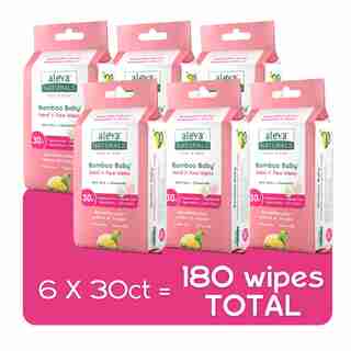 Aleva Naturals® Bamboo Baby® Hand and Face Wipes 180-Pack