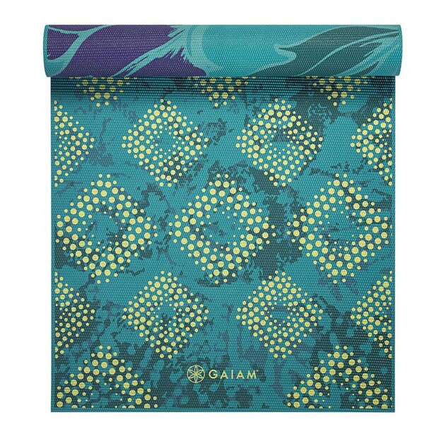 GAIAM 6MM PREMIUM REVERSIBLE PRINT YOGA MAT - BOTANICAL GARDEN