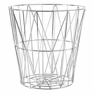 Large Diamond Weave Basket - Chrome