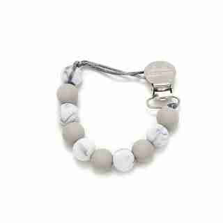Loulou Lollipop Pacifier Clip Marble Grey