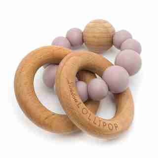 Loulou Lollipop Bubble Wood and Silicone Dusty Mauve