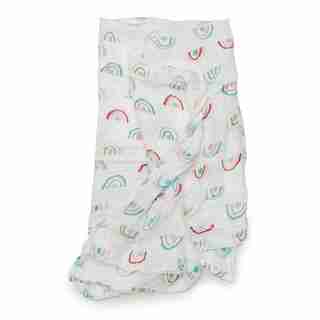 Loulou Lollipop Muslin Swaddle - Pastel Rainbow