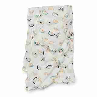 Loulou Lollipop Swaddle Rayon Muslin Neutral Rainbow