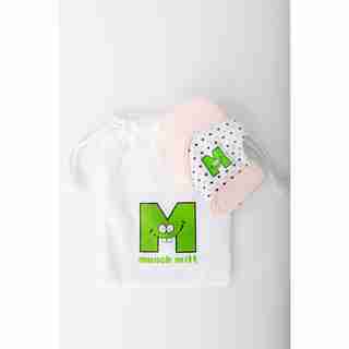 MUNCH MITT™ BABY TEETHING MITTEN PASTEL PINK HEARTS