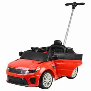 Land Rover Range Rover SVR 12V Ride on Toy Car Red with removable push handle