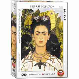 Frida Self-Portrait with Thorn Necklace and Hummingbird 1000 Piece Puzzle