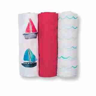 Lulujo – Mini-Chiffons Absorbants en Cotton – Voilier