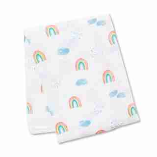 Swaddle en mousseline de coton - ciel arc en ciel