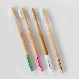 Brush Naked Bamboo Toothbrushes Adult Medium Nylon 4-Pack
