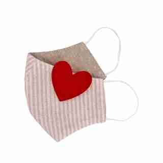 Heart Stripe Non-Medical Face Mask for Little Kids