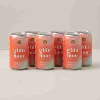 gldn hour 6-pack collagen-infused sparkling water strawberry mint