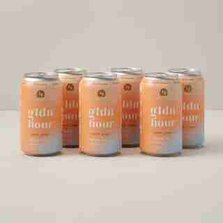 gldn hour 6-pack collagen-infused sparkling water peach ginger