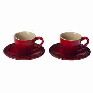 Le Creuset Classic Espresso Cups Set of 2 - Cerise