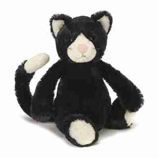 Bashful Black & White Kitten, Medium