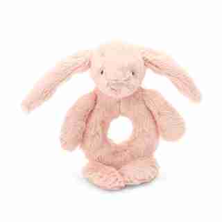 JELLYCAT BASHFUL BLUSH BUNNY RING RATTLE
