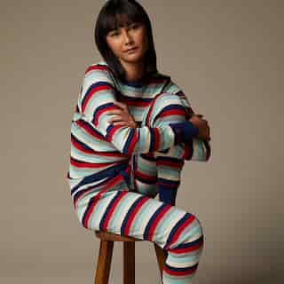 Hatley X Indigo Women'S Pajama Set - Stripes Small