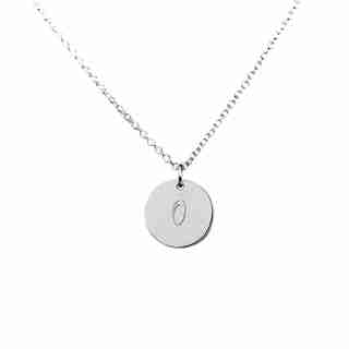 STERLING SILVER 'O' INITIAL DISC PENDANT