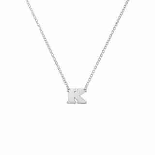 Sterling Silver 'K' Initial Letter Necklace