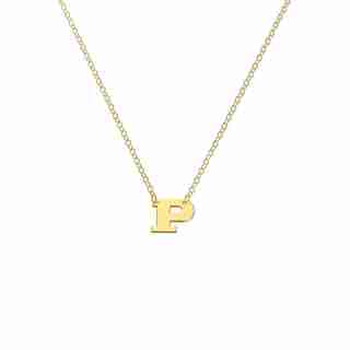 10K Yellow Gold 'P' Initial Letter Necklace