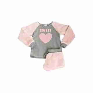 PJ Salvage Kids Pajama Set Playful PLUSH Sweetheart Small Size 4