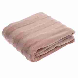 LUXE FAUX FUR THROW DUSTY ROSE