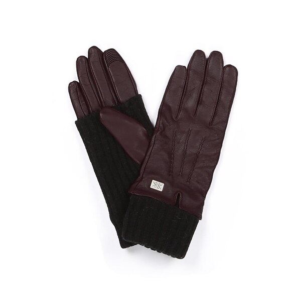 SOIA & KYO CARMEL DEWBERRY LEATHER GLOVES - SMALL
