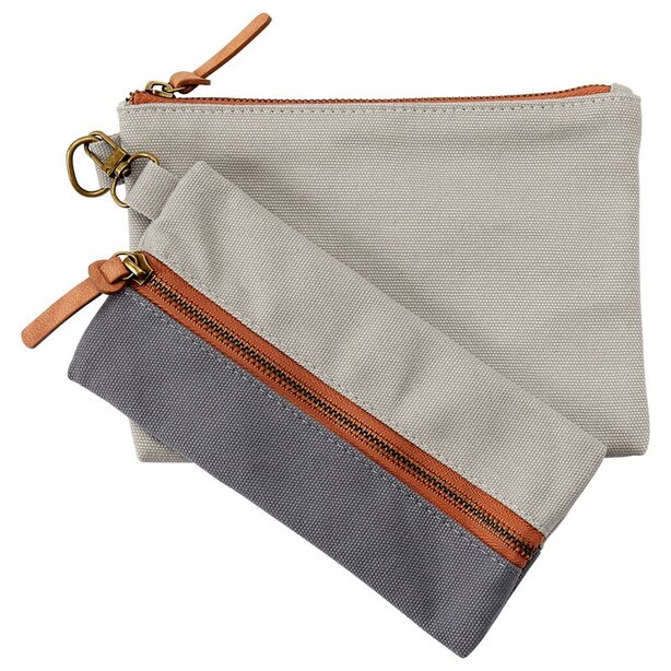 PENCIL POUCH DUO WINTERLAND CANVAS SET OF 2