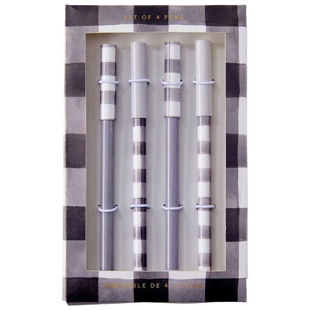 PEN PACK WINTERLAND PRINTED GEL GINGHAM SET OF 4