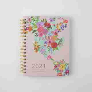 2020-2021 17-MONTH AGENDA MEDIUM FLORAL MAP
