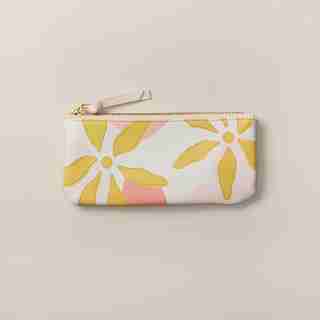 SMALL PENCIL POUCH YELLOW DAISY