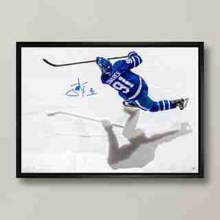 JOHN TAVARES SIGNED FRAMED CANVAS TORONTO MAPLE LEAFS SHADOW 20" X 29"