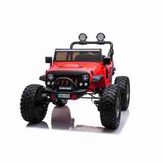 Ride on Jeep Car Truck 12V Electric Monster Jeep for Kids with 2 Seater, Full LED Lights, Parental Remote Control, MP3 Player, 3 Speeds, 2019 Version (RED)
