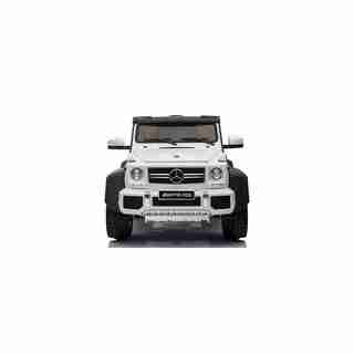 Kids Ride On Car, Official Licensed Mercedes-Benz AMG G63 6x6 12V Kid Electric Ride-On Car with Parent Seat, Parental Remote Control, 6 Motors, LED Lighting, Leather Seat and MP3 (WHITE)