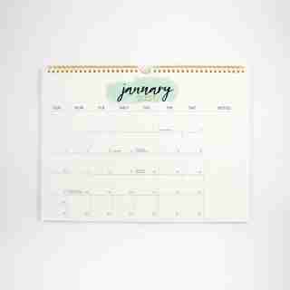 2021 12 MOIS CALENDRIER À SPIRALE COUP DE PINCEAU À L’AQUARELLE