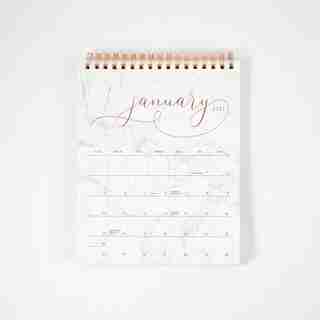 2021 12 MOIS CALENDRIER DE BUREAU PAPIER MARBRÉ