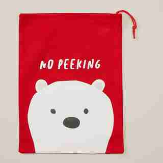 CANVAS GIFT BAG BEAR NO PEEKING
