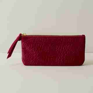 SUGAR PLUM SMALL PENCIL POUCH BURGUNDY VELVET