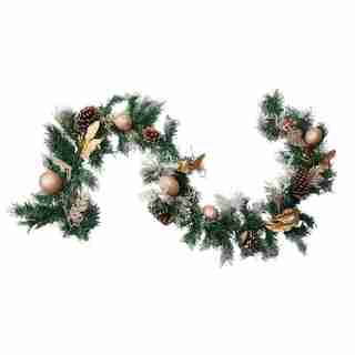 GOLD ORNAMENT PINE GARLAND 6'