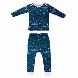 Nest Designs® Pajama Set Organic Cotton Stars Blue Size 2T