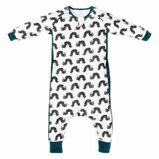Nest Designs Eric Carle Bamboo Long Sleeve Sleep Suit 0.6 TOG - Black Caterpillar - Small