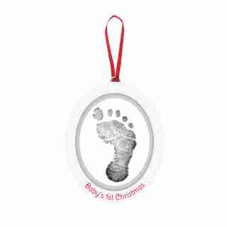 Pearhead Babyprints Ornament Wooden Oval Photo Frame