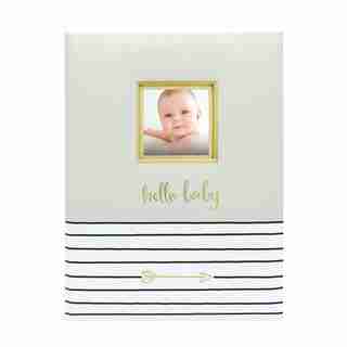 Pearhead Hello Baby Baby Book, Grey