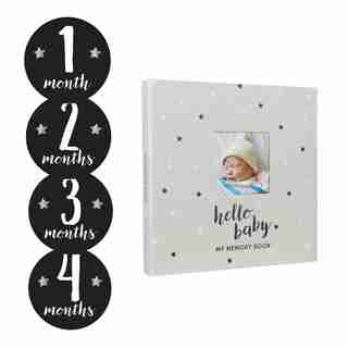 Baby's memory book and sticker set - Stars