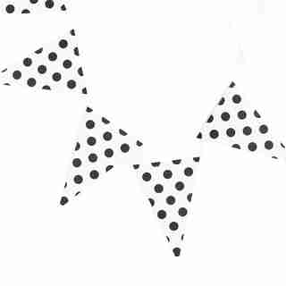 Black & White Pennant Banner - Dots