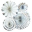 Silver Foil Basic Fans, Set of 4