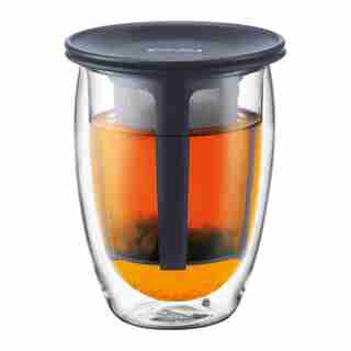 BODUM TEA FOR ONE GLASS MUG WITH INFUSER BLACK 350ML