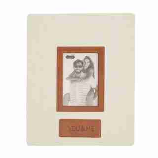 You & Me Frame - Linen & Leather, 11" x 9"