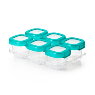 Oxo Tot Baby Blocks Leakproof Food Storage Container Teal 2 Oz 4 Pack